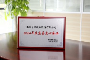 凯发·k8国际纸业荣获嘉兴市“2024年度慈善爱心企业”荣誉称号